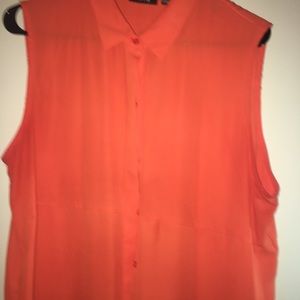 Orange button down shirt